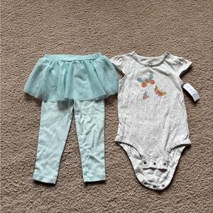 Tutu leggings and butterfly Onesie